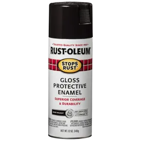 12 OZ Stops Rust Protective Enamel Spray Paint - Gloss Dark Walnut