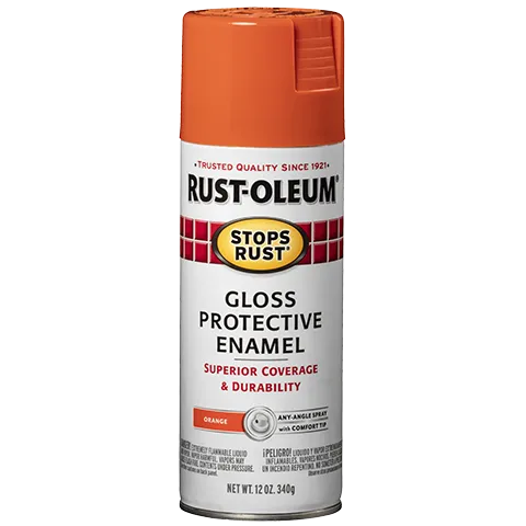 12 OZ Stops Rust Protective Enamel Spray Paint - Gloss Orange