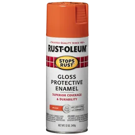 12 OZ Stops Rust Protective Enamel Spray Paint - Gloss Orange