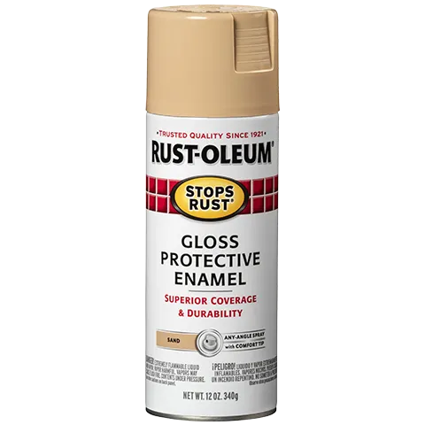 12 OZ Stops Rust Protective Enamel Spray Paint - Gloss Sand
