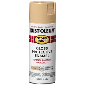 12 OZ Stops Rust Protective Enamel Spray Paint - Gloss Sand
