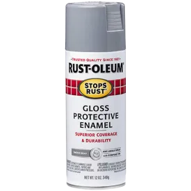 12 OZ Stops Rust Protective Enamel Spray Paint - Gloss Smoke Gray