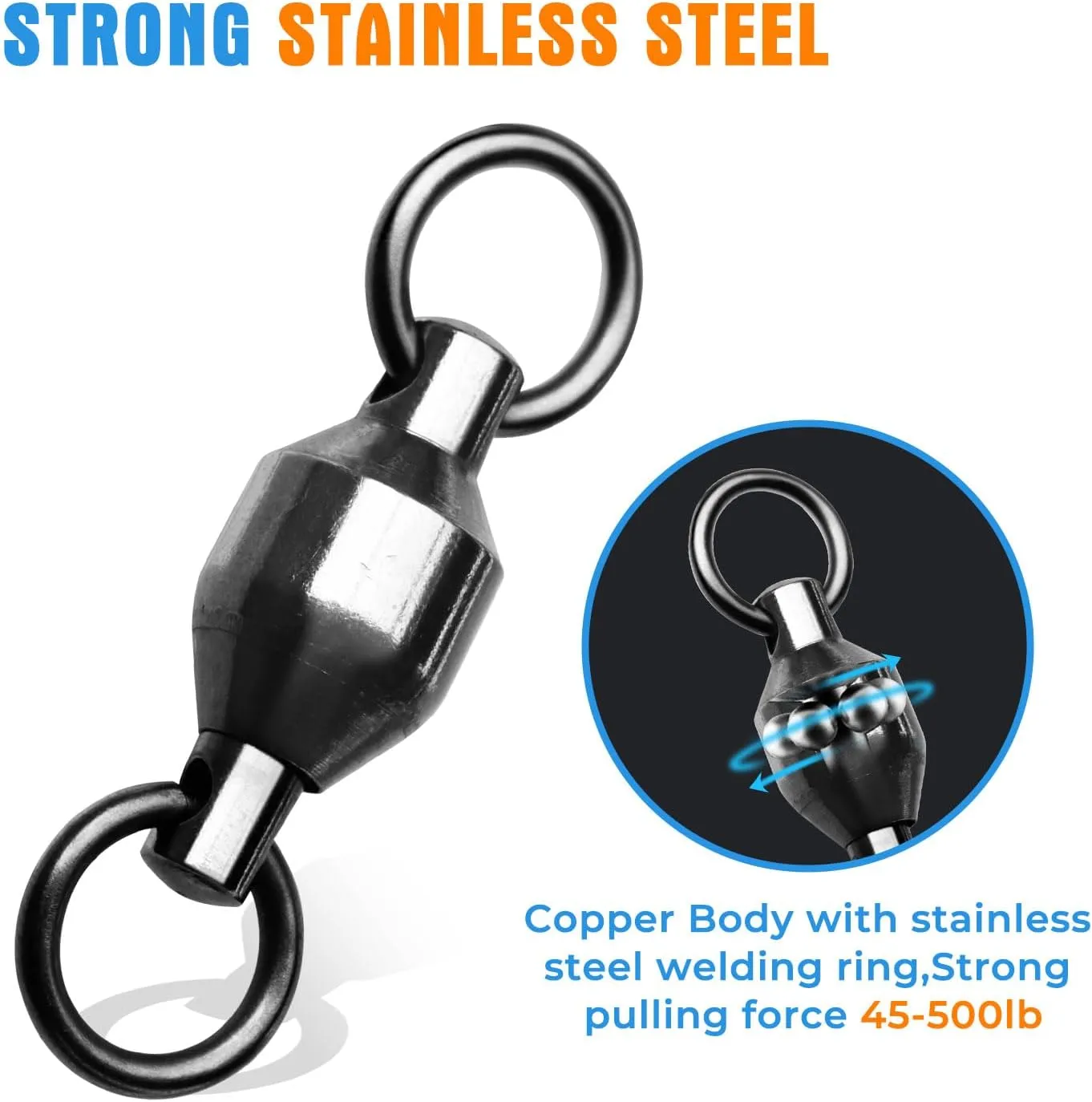 20PCS High Strength Fishing SwivelsBall Bearing Swivels Fishing Tackles Stainless Steel Fishing Swivel Connectors for Freshwater Saltwater Fishing