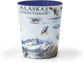Alaska Inside Passage Map Shot Glass  1.5 oz Ceramic BPA-Free, Durable Gift for Home, Office, Bar, or Souvenir