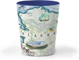 Alaska Map Shot Glass  1.5 oz Ceramic BPA-Free, Durable Gift for Home, Office, Bar, or Souvenir