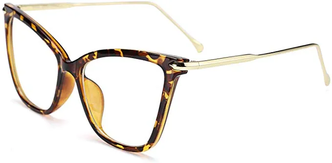 Antonia Clear Cat Eye Metal Lens Eyeglasses