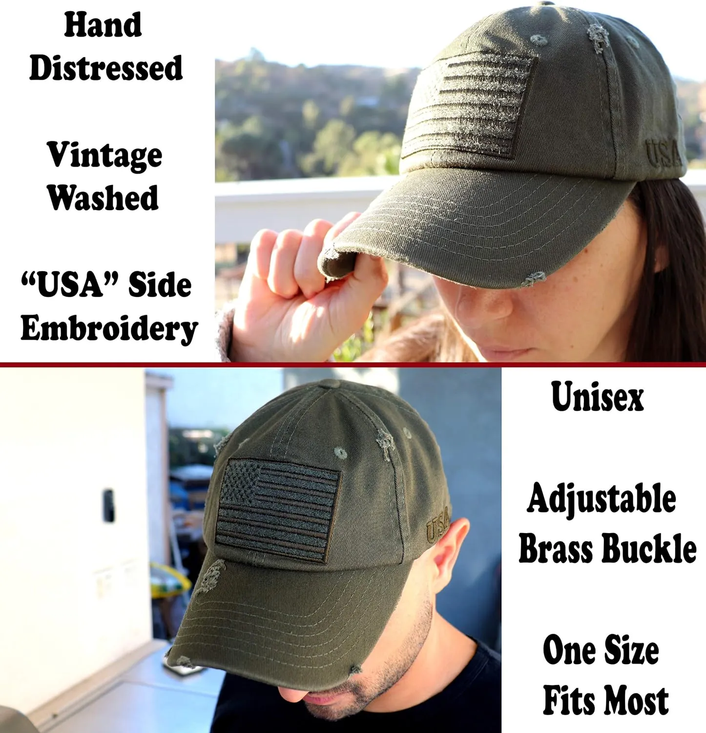 Antourage American Flag Unisex Baseball Hat for Men and Women | USA Flag Mesh Snapback Flat Visor Cap   2 Patriotic Patches