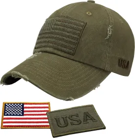 Antourage American Flag Unisex Baseball Hat for Men and Women | USA Flag Mesh Snapback Flat Visor Cap   2 Patriotic Patches