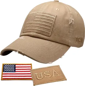 Antourage American Flag Unisex Baseball Hat for Men and Women | USA Flag Mesh Snapback Flat Visor Cap   2 Patriotic Patches