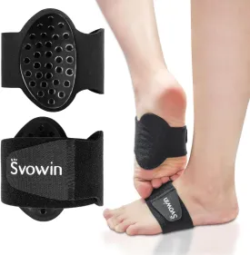 Arch Support Compression Sleeves for Flat Feet, Adjustable Velcro Plantar Fasciitis Braces for Fallen Arches, Unisex Orthotic Arch Support Wrap for High Arch, Feet Pain Relief