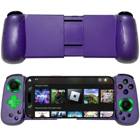 arVin Wireless Gamepad for iPhone, Android with Phone CASE Support/Green Light/Hall Effect Joystick/Turbo, Cell Phone Controller for iPhone 15/14/13/Samsung Galaxy 23/22/21/Call of Duty/Genshin/Diablo