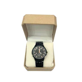 Black Wrist Watch For Men in Big Round Dial