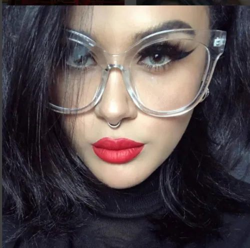 Clear Oversized Cat Eye Designer Style Glasses