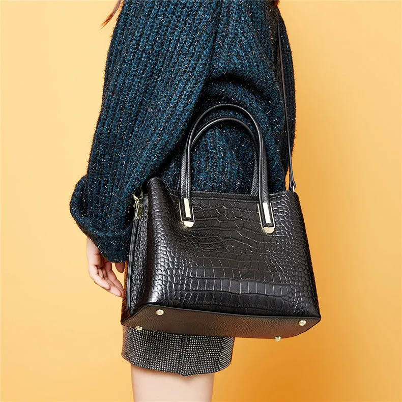 Erika Woman Leather Tote Handbag