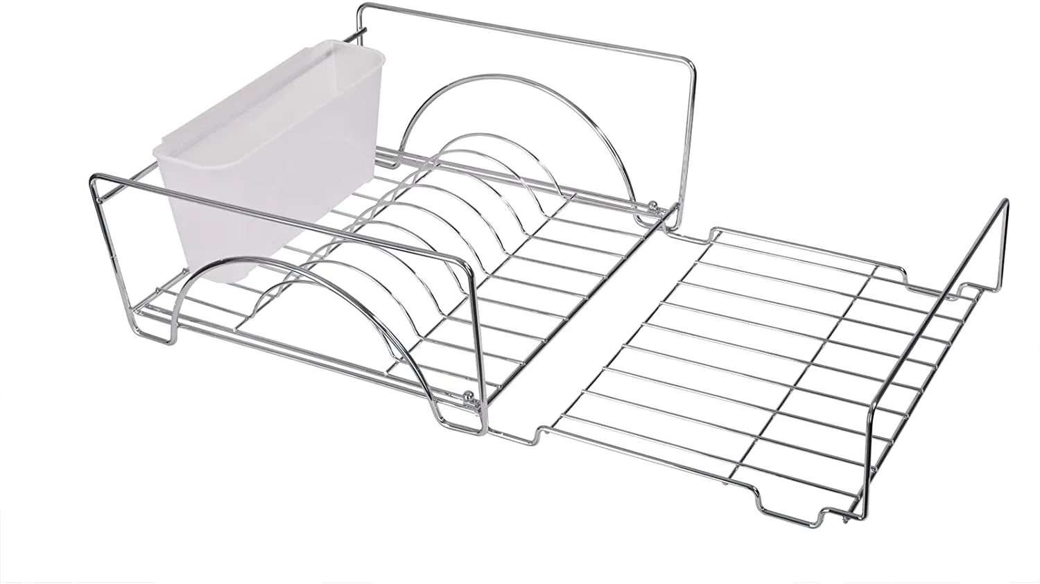 Expandable Dish Drainer Drying Rack with Cutlery Cup