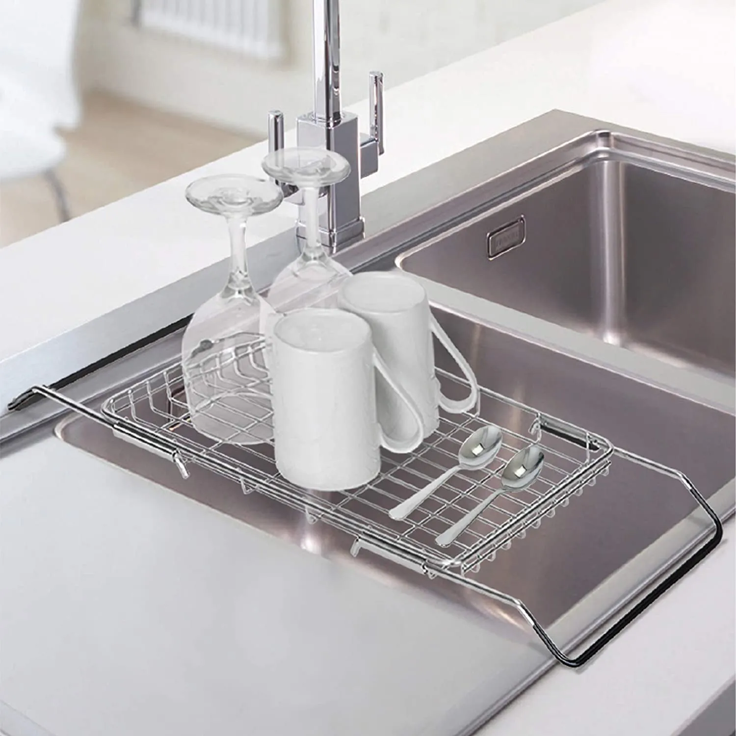 Expandable Dish Drainer with Adjustable Arms