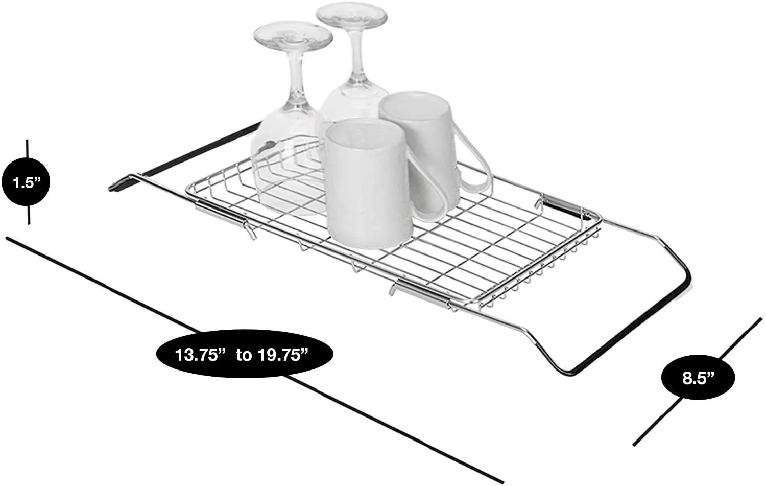 Expandable Dish Drainer with Adjustable Arms