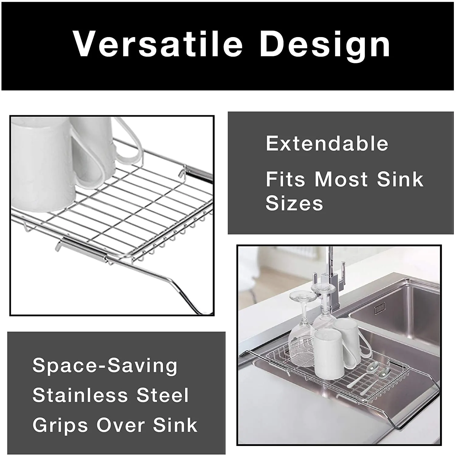 Expandable Dish Drainer with Adjustable Arms