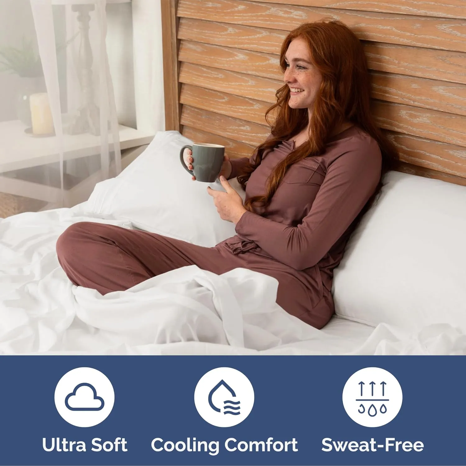 Extra Deep Queen Sheet Set - 6 Piece Breathable & Cooling Sheets - Hotel Luxury Bedding Set w/18-24 Inch Extra Deep Pockets - Easy Fit - Super Soft, Wrinkle Free & Comfy - Antique White, Queen Size