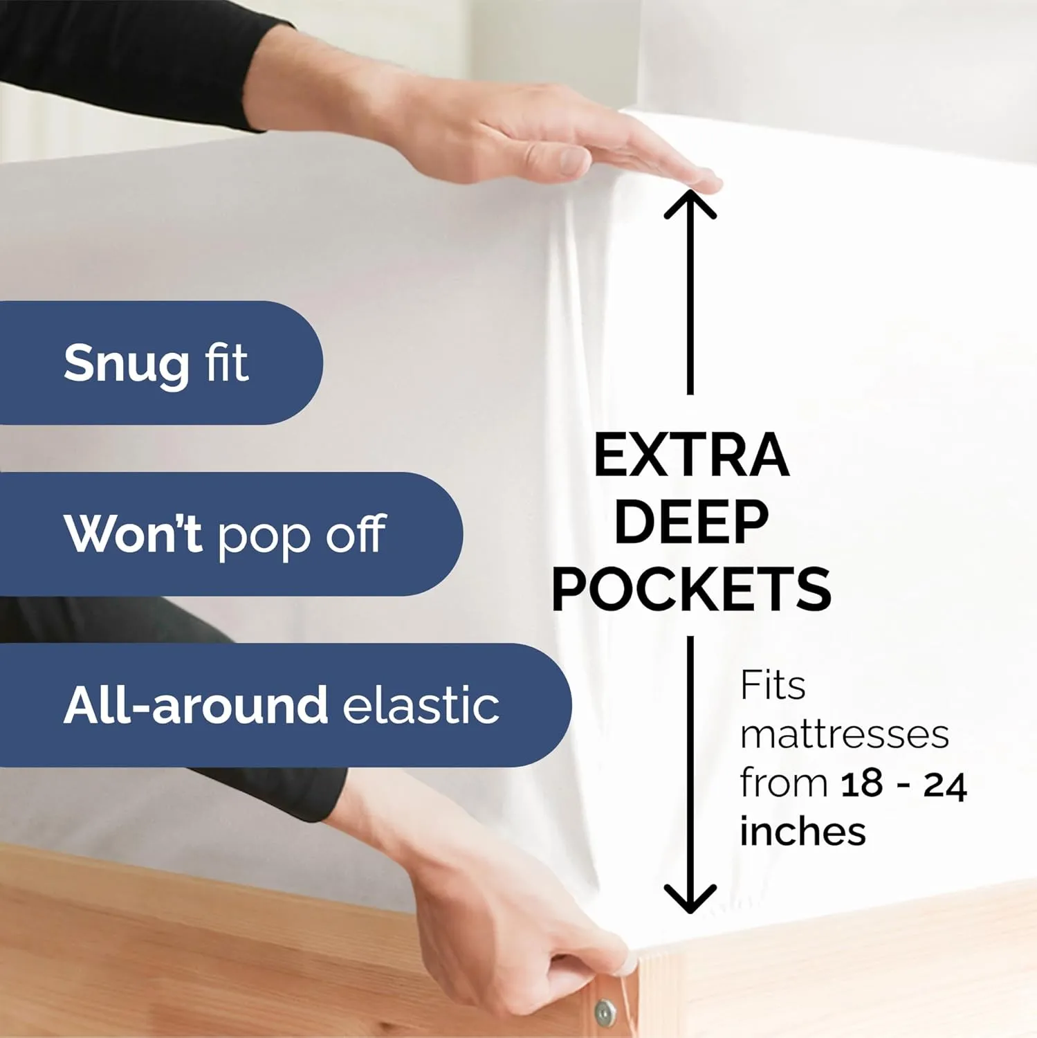 Extra Deep Queen Sheet Set - 6 Piece Breathable & Cooling Sheets - Hotel Luxury Bedding Set w/18-24 Inch Extra Deep Pockets - Easy Fit - Super Soft, Wrinkle Free & Comfy - Antique White, Queen Size
