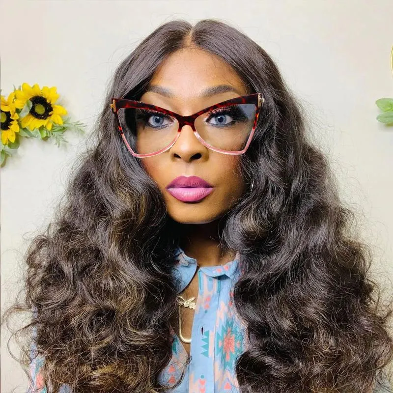 Fashionable Cat Eye Clear Lens Sunglasses