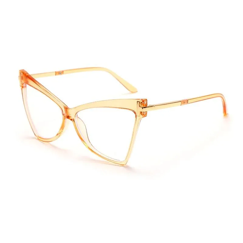 Fashionable Cat Eye Clear Lens Sunglasses
