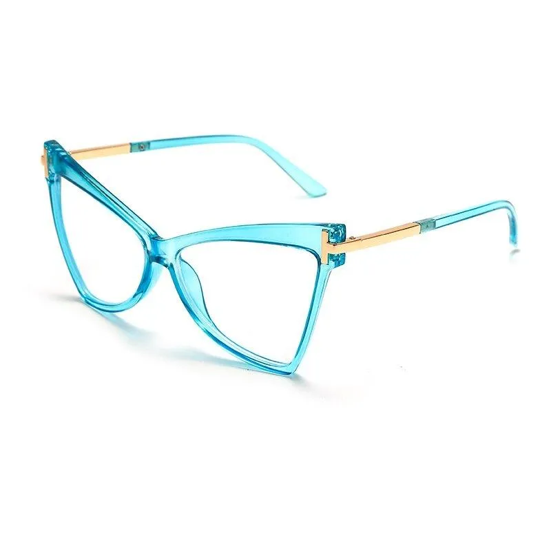 Fashionable Cat Eye Clear Lens Sunglasses