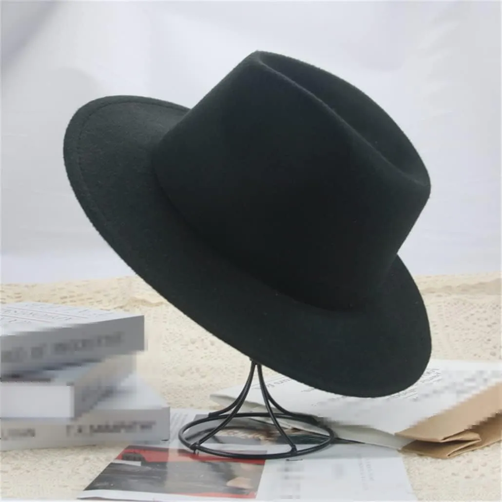 Fedora Hats for Women Black White Hip Hop Panamas Felted Hats for Men Formal Church Wedding Winter Hats