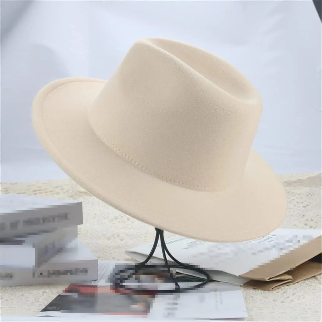 Fedora Hats for Women Black White Hip Hop Panamas Felted Hats for Men Formal Church Wedding Winter Hats
