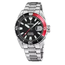 Festina Men's Sophisticated Black Originals Watch with Stainless Steel Bracelet F20669/6