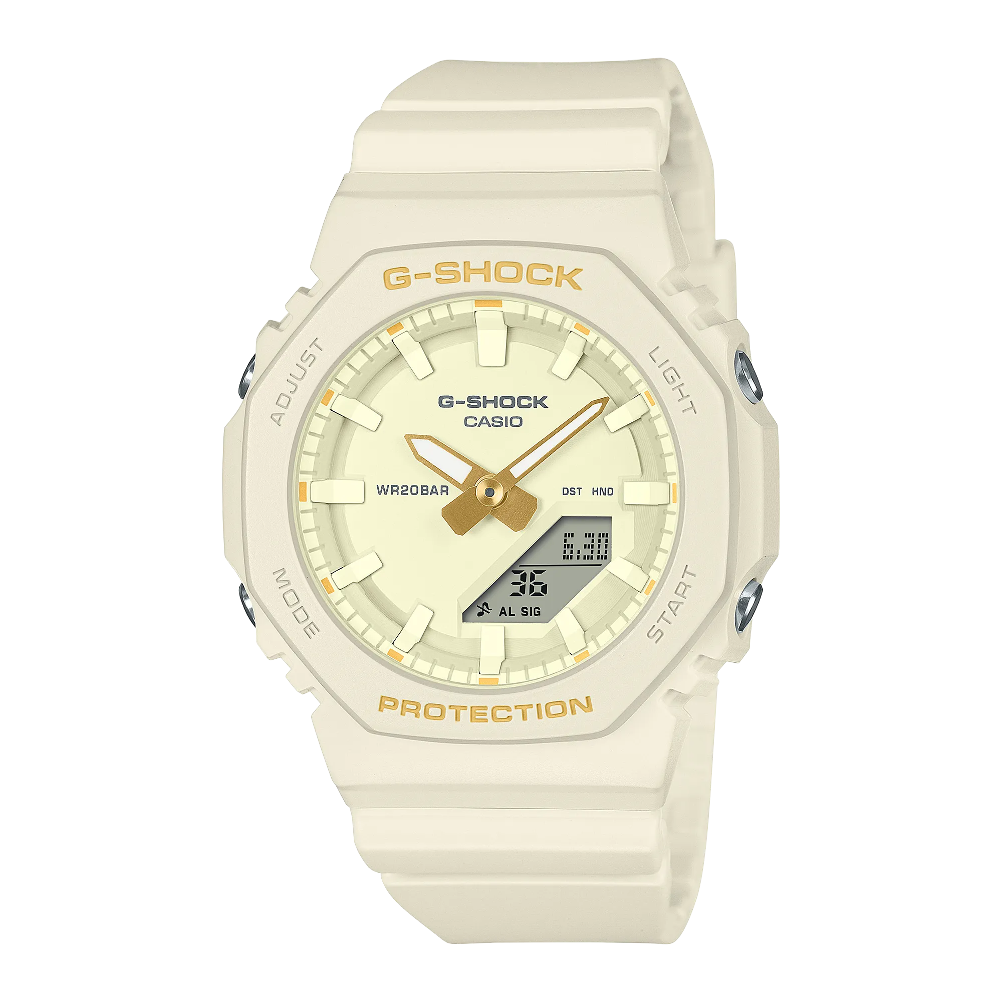 G-Shock Analog Digital White Resin Band White Dial Watch GMAP2100W-7A
