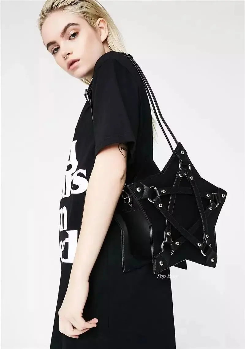 Gothic Pentagram Punk Casual Shoulder Bag