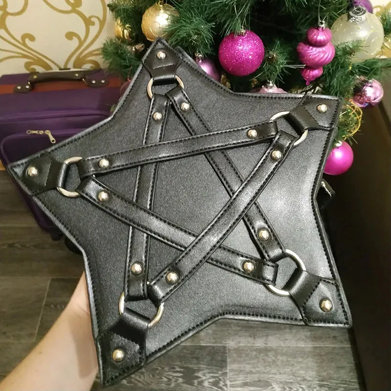 Gothic Pentagram Punk Casual Shoulder Bag