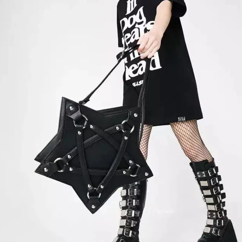 Gothic Pentagram Punk Casual Shoulder Bag