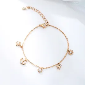 Jewelry Plated 18K Gold Fashion Anchor Ship Thallium Star Shell Tassel Bracelet Girls High-end Hand Accessories