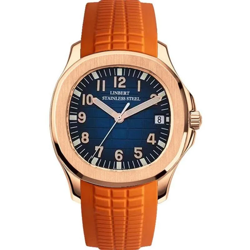 Linbert Aquanaut (Auto) Rose Gold Homage Watches