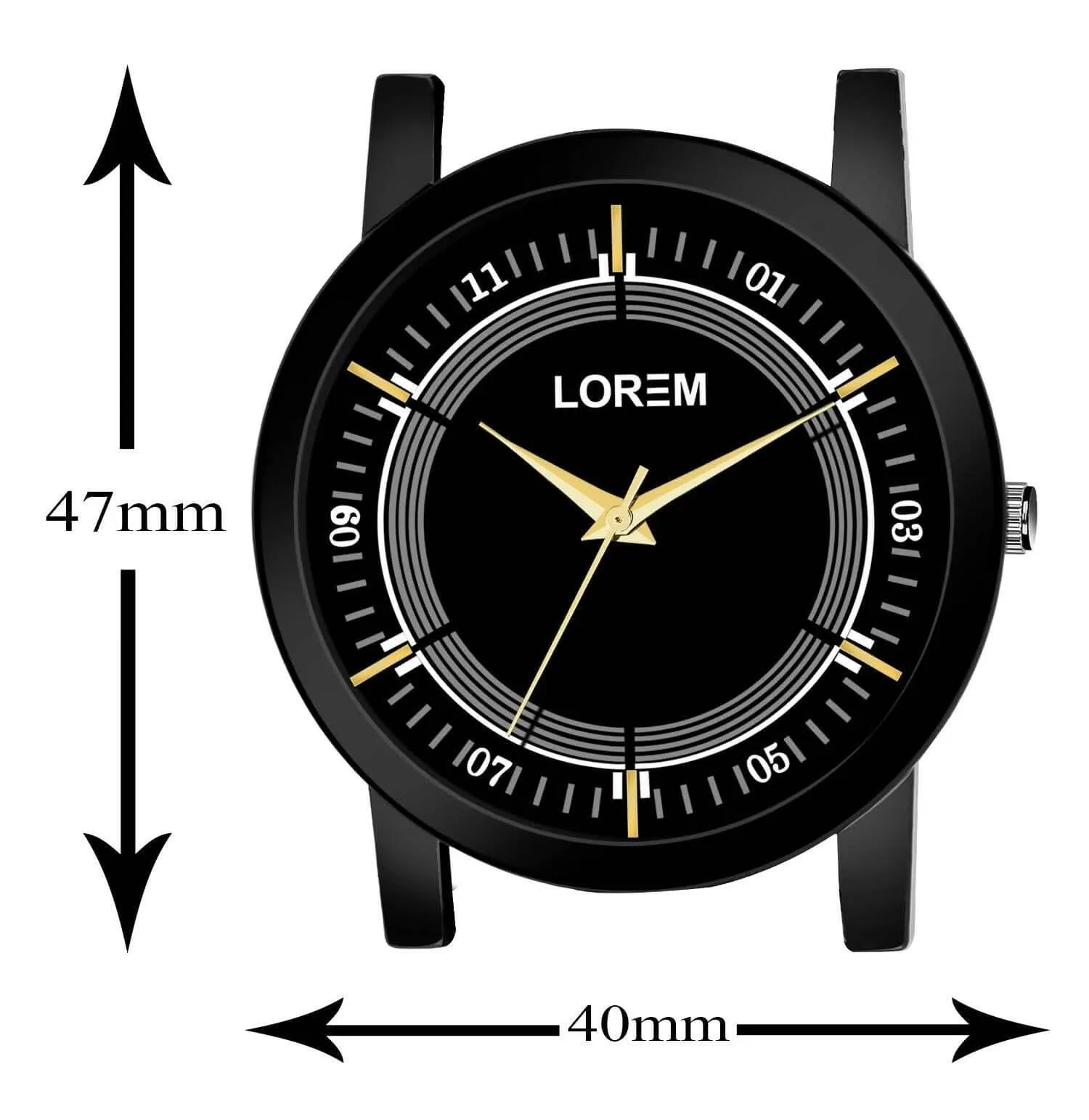 LOREM Black Sllim Analog Watch For Men LR48