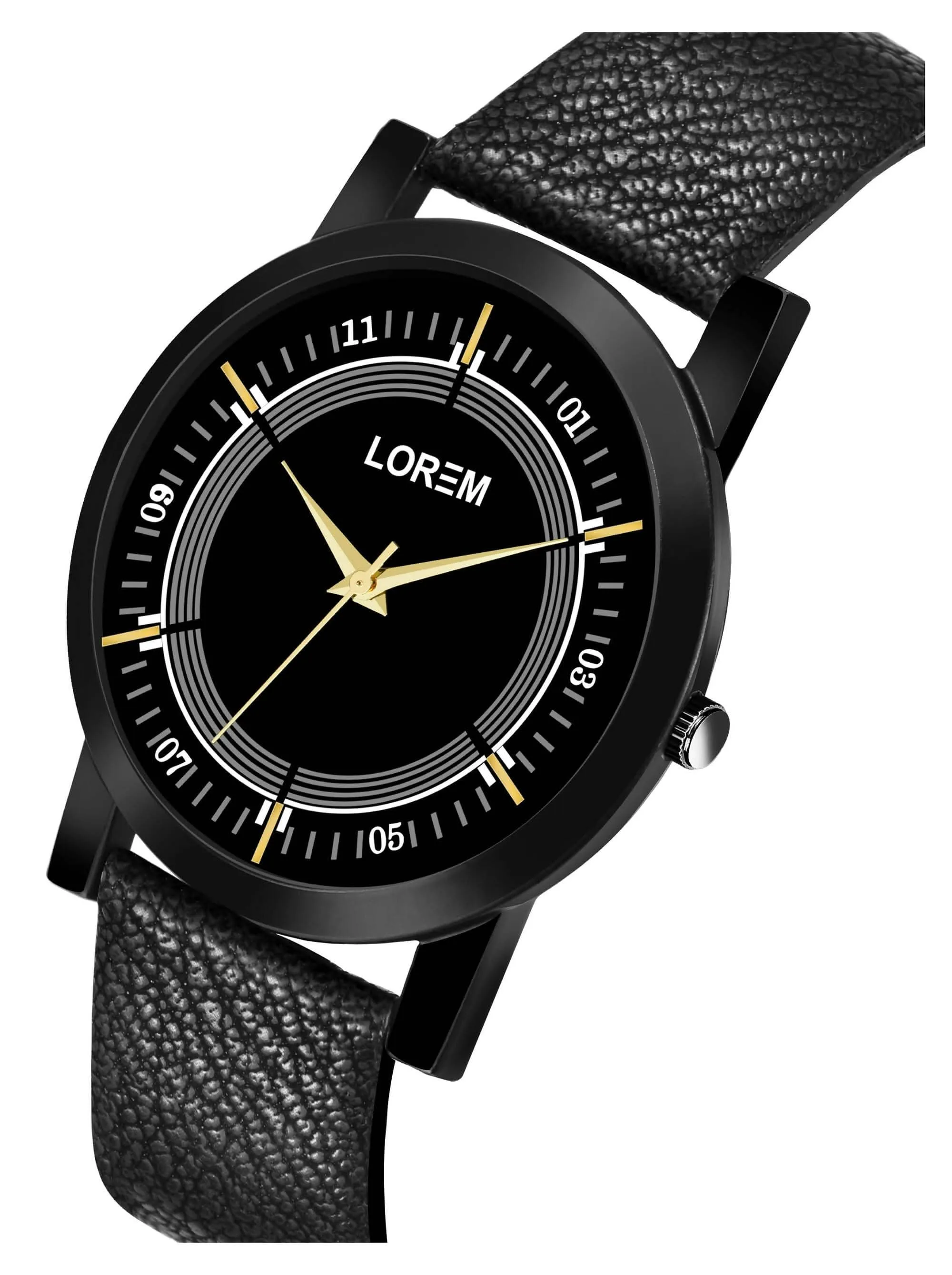 LOREM Black Sllim Analog Watch For Men LR48