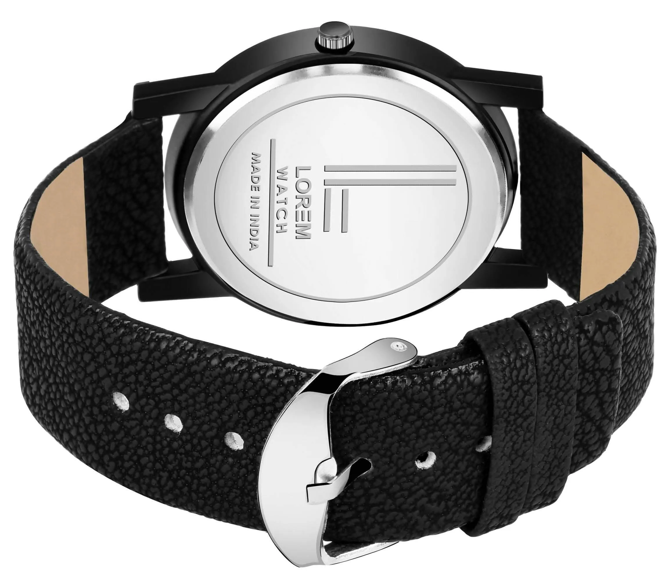 LOREM Black Sllim Analog Watch For Men LR48