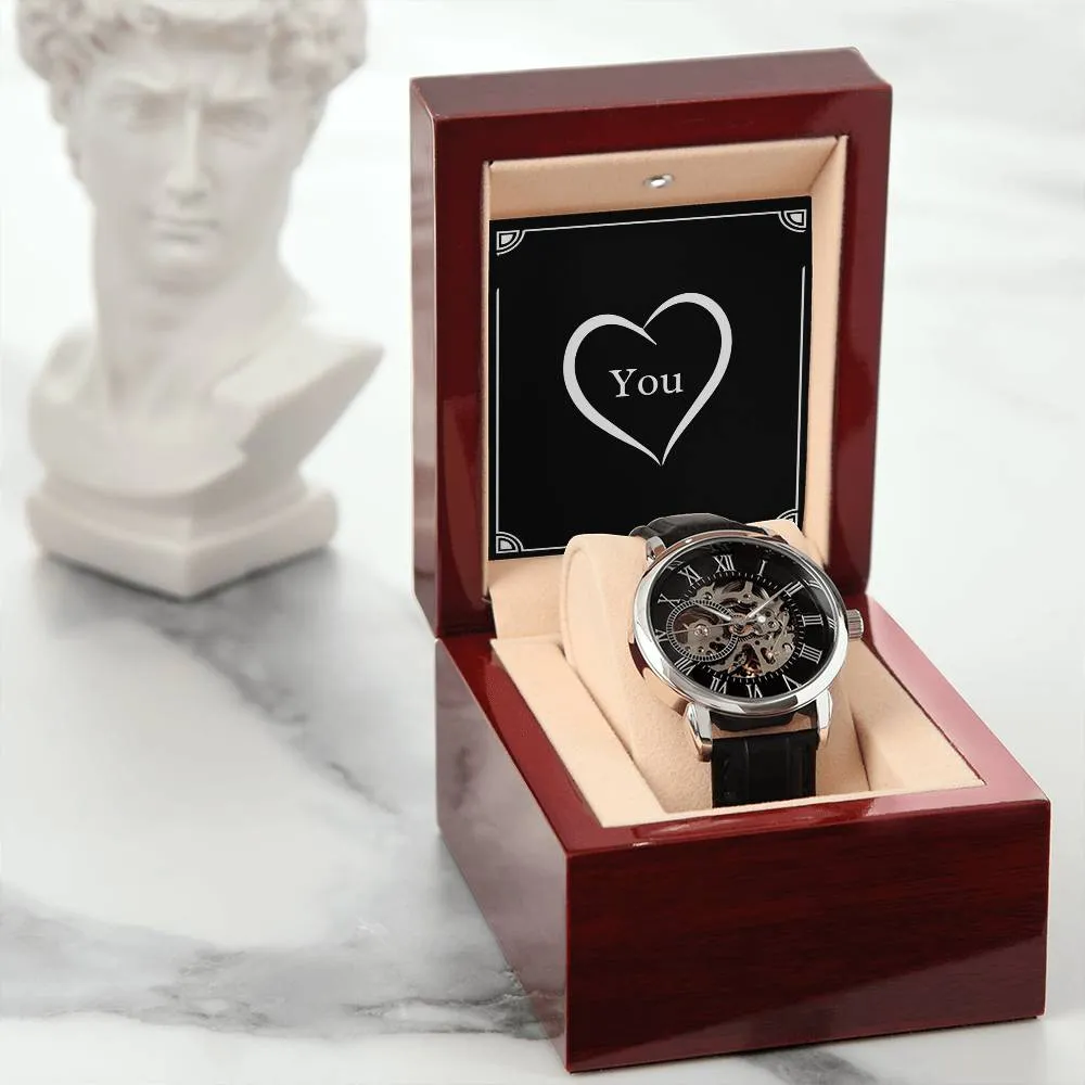 Love You Valentine Anniversary Gift For Men Openwork Watch