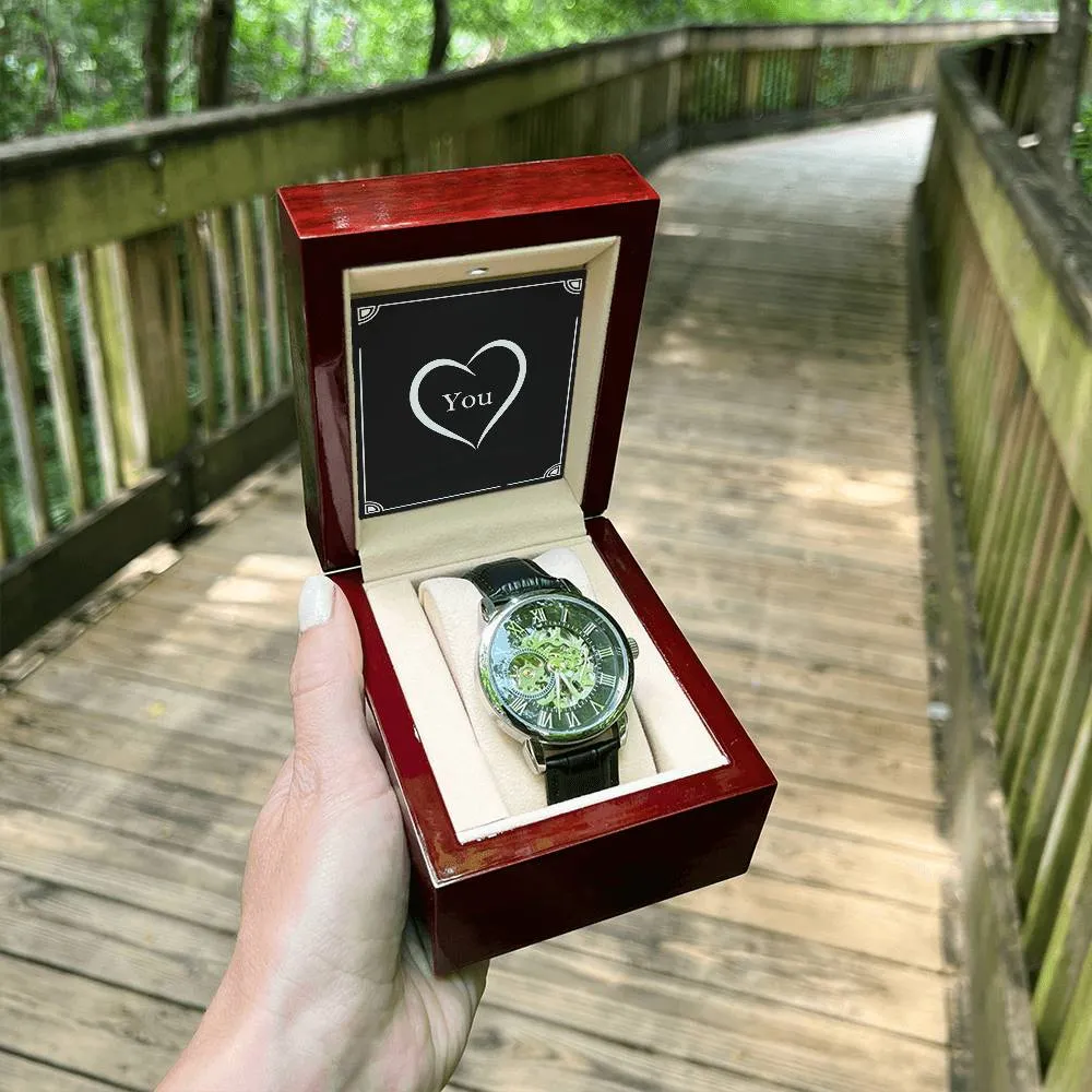 Love You Valentine Anniversary Gift For Men Openwork Watch