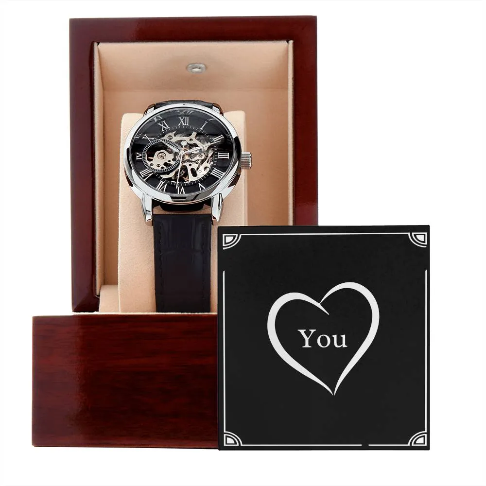 Love You Valentine Anniversary Gift For Men Openwork Watch