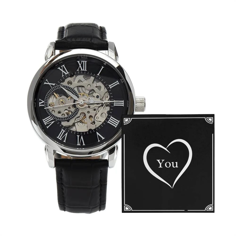 Love You Valentine Anniversary Gift For Men Openwork Watch
