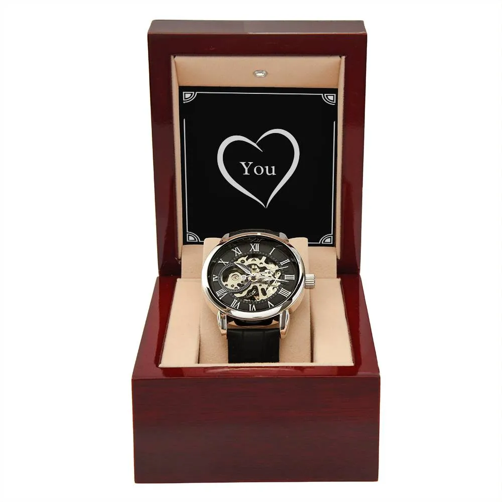 Love You Valentine Anniversary Gift For Men Openwork Watch