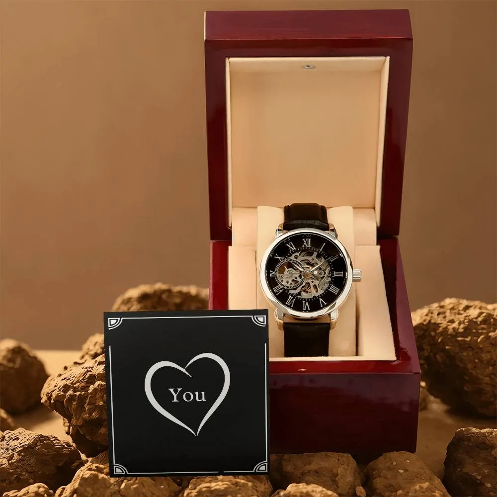 Love You Valentine Anniversary Gift For Men Openwork Watch