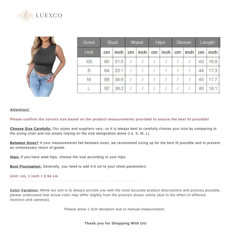 Luexco Leisure Comfortable Solid Color Tank Top