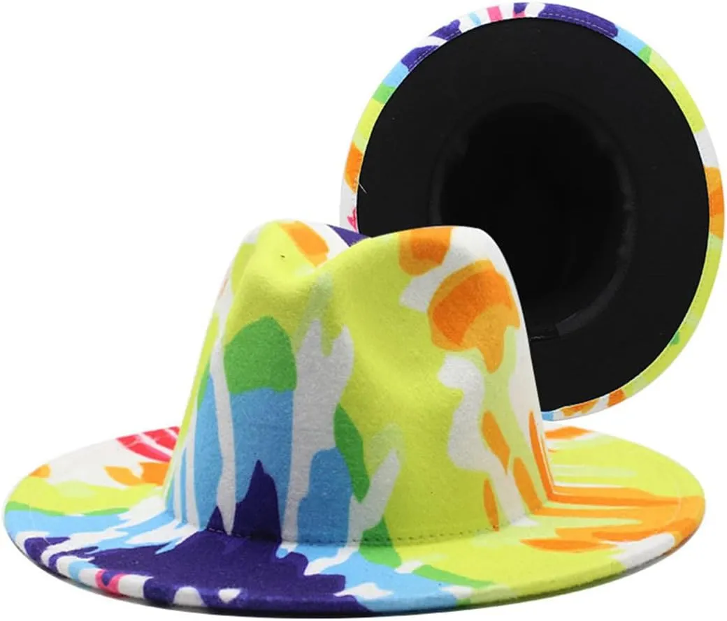 Men Wide Brimmed Fedora Jazz Top Hat Women Weddings Party Formal Dress Cap Cowboy Trilby