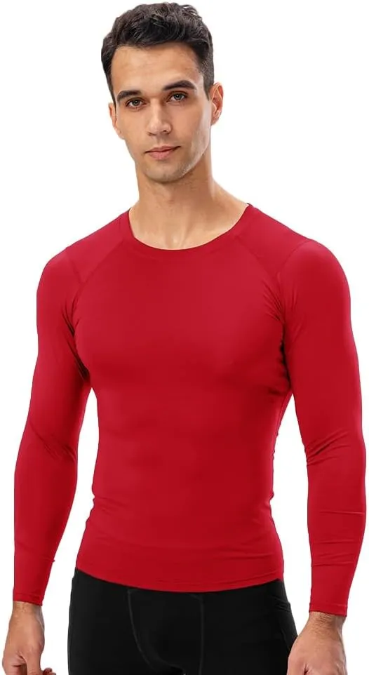 Men's Compression Shirts Long Sleeve Athletic Workout Gym Shirt Sports Baselayer Running Undershirts