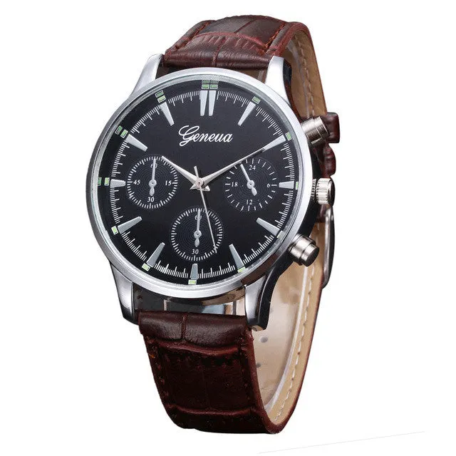 men's watches of the famous luxury brand Leather Band Geneva Quartz Wrist Watch orologi uomo quarzo