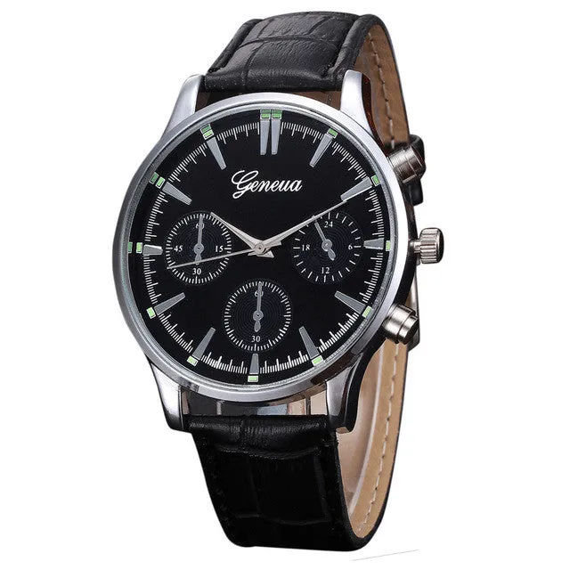 men's watches of the famous luxury brand Leather Band Geneva Quartz Wrist Watch orologi uomo quarzo